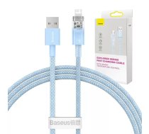 Ātrās uzlādes kabelis Baseus Explorer USB uz Lightning 2.4A 1M (zils)