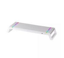 Monitoru statīvs Mars Gaming MGS-ONE White Chroma RGB Regulējams USB 2.0