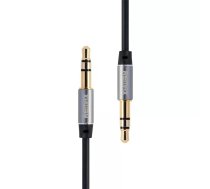 Mini jack 3,5 mm AUX kabelis Remax RL-L100 1 m (melns)