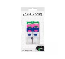 CABLE CANDY 49.CC006 vadu organizētājs Kabeļa turētājs Zils, Zaļš, Rozā, Balts 8 pcs