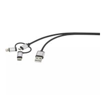 USB kabelis Renkforce RF-4600467 0.5m USB A USB C/Micro-USB B/Lightning Pelēks