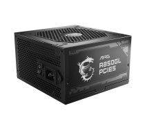 Barošanas bloks MSI MAG A850GL PCIE5 850 W, ATX, 80 PLUS Gold, pilnībā modulārs, 4× PCIe 6+2, 8× SATA, 120 mm ventilators