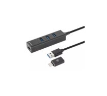 Manhattan 180894 interfeisa centrmezgls USB 3.2 Gen 1 (3.1 Gen 1) Type-A + Type-C 5000 Mbit/s Melns