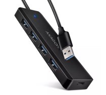USB centrmezgls Axagon HUE-C1A USB 3.2 Gen 1 Type-A 5000 Mbit/s Melns