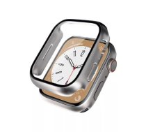 Crong Hybrid Watch Case - Etui ze szkem Apple Watch 40mm (Starlight) Ietvars Sudrabs Polikarbonāts (PC), Rūdītā stikla