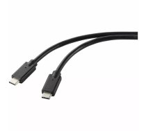 USB kabelis Renkforce RF-5251918 1m USB C melns USB 2.0