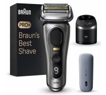 Sietveida skuveklis BRAUN Series 9 Pro+ 9575cc — 5 galviņas, Wet & Dry, trimmeris, Li‑Ion, 90 min darbība, metālisks