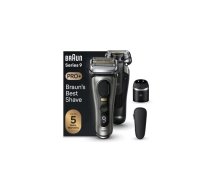 Elektriskā folijas skuvekļa BRAUN Series 9 Pro+ 9565cc — 5 galviņas, Wet & Dry, 60 min akumulators, trimmeris, metāliska