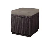Dārza krēsls/uzglabāšanas kaste Cube ar spilvenu brūns