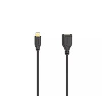 Hama Flexi-Slim USB kabelis 0,15 m USB 2.0 USB C USB A Melns