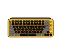Logitech POP Keys Wireless Mechanical Keyboard With Emoji Keys tastatūra RF bezvadu sakari + Bluetooth QWERTY Spāņu Melns, Pelēks, Dzeltens