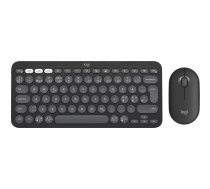 Logitech Pebble 2 Combo Bezvadu tastatūra pele QWERTY Dāņu Somu Norvēģu Zviedru Grafīta