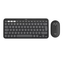 Logitech Pebble 2 Combo Mac Bezvadu Tastatūra Pele QWERTZ Vācu Grafīts