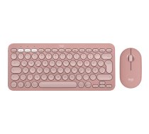 Logitech Pebble 2 Combo Bezvadu Tastatūra Pele QWERTZ Vācu Rozā