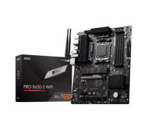 Mātesplate MSI PRO B650-S WIFI ATX, AMD B650 čipsets, Socket AM5, DDR5, 4 DIMM, līdz 192 GB, Wi‑Fi 6E, 2.5 GbE