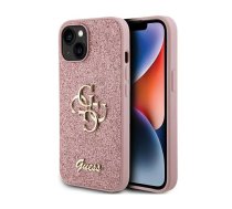 Guess GUHCP15MHG4SGP iPhone 15 Plus 6.7" rozā | rozā cietais futrālis Glitter Script Big 4G