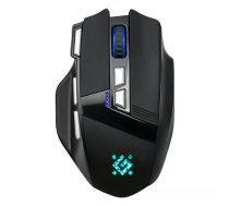 Bezvadu spēļu pele DEFENDER Knight GM-885, labrokāja, 2.4 GHz USB nano uztvērējs, 3200 DPI, 7 pogas, uzlādējama 400 mAh