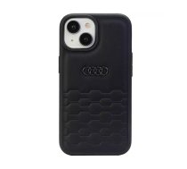 Audi GT Sintētiskās ādas apvalks iPhone 15 6,1" melns| melns cietais futrālis AU-TPUPCIP15-GT|D2-BK