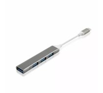 Goodbuy mini adapteris (sadalītājs) USB-C (Type-C) līdz 4 x USB 3.0 sudraba