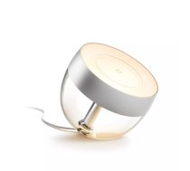 Viedā galda lampa Philips Hue Iris sudraba — White & colour ambience, Bluetooth un Zigbee, 100–240V, vads 2 m, Ø188×204 mm, 1 spuldze