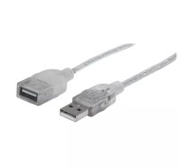 Manhattan 336314 USB kabelis USB 2.0 1,8 m USB A Sudrabs