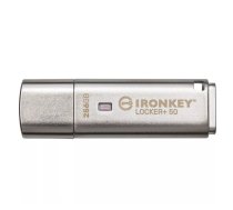 Kingston Technology IronKey Locker+ 50 USB zibatmiņa 256 GB USB Type-A 3.2 Gen 1 (3.1 Gen 1) Sudrabs