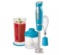 Iebūvējamais blenderis SENCOR SHB 4467TQ-EUE3, 1000 W, titāna 6-asmeņu lāpstiņa, ledus drupināšana, zils, ar 700 ml glāzi, 500 ml smalcinātāju un putotāju