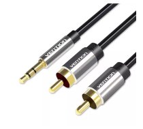 Vention BCFBG audio kabelis 1,5 m 3.5mm 2 x RCA Alumīnijs, Melns