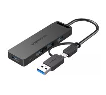 Vention CHTBB interfeisa centrmezgls USB 3.2 Gen 1 (3.1 Gen 1) Type-A + Type-C 5000 Mbit/s Melns