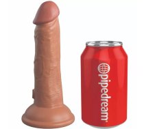 KING COCK ELITE - REĀLISTISKS DILDO AR VIBRĀCIJU UN SILIKONU 15,2 CM KARAMELE