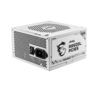 Barošanas bloks MSI MAG A850GL PCIE5 WHITE 850 W, 80 PLUS Gold, ATX, pilnībā modulārs, ventilators 120 mm