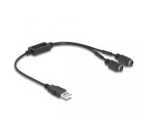 DeLOCK 61061 PS/2 kabelis 0,43 m 2x 6-p Mini-DIN USB A Melns
