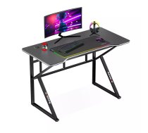 Gaming galds huzaro Hero 1.6 Black — taisna MDF/ogludrata virsma 1200×600×750 mm, metāla rāmis