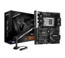 Materplates ASRock TRX50 WS — AMD TRX50 čips, Socket sTR5, EATX, DDR5, četru kanālu, 4 DIMM, līdz 1 TB, PCIe Gen5/Gen4 M.2