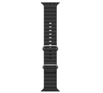 Viedpulksteņa siksniņa iWear S1 rievota mīksta silikona 20 mm priekš Apple Watch 49/45/44/42 mm melna