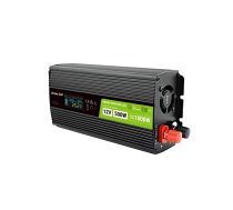 Green Cell sprieguma pārveidotājs PowerInverter LCD 12V 500W/1000W Auto pārveidotājs ar displeju - tīra sinusa strāvas adapteris/invertors INVGC12P500LCD