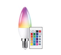 LED spuldze BESK 6W C37 E14 3000K RGB – svečveida, E14 pamatne, 6 W, silti balts + RGB