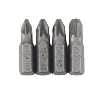 Skrūvgrieža bitu komplekts Beast 8023678, 4 gab., 1/4" sešstūra kāts, Pozidriv PZ1 PZ2 PZ3