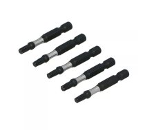 DRAUMET Impact bits 1/4" 50 mm Torx T20 S2, komplekts 5 gab.