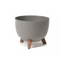 Puķu pods Roma Eco Wood 24cm, pelēks