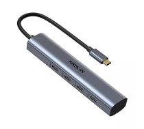 MOKiN USB-C centrmezgls ar 10 Gbps 4 USB-C pieslēgvietām (sudraba krāsā)