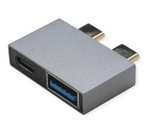 ROLINE USB 3.2 Gen 2 adapteris, 2x USB C tipa - 1x A tipa + 1x C, ST/BU, sudraba krāsā (12.03.2946)