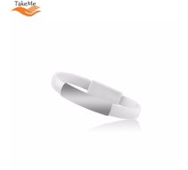 TakeMe 2in1 Eleganta Rokassprādze &amp; ātrās uzlādes 2.1A Datu un Uzlādes USB uz Lightning vads (21cm) Balts