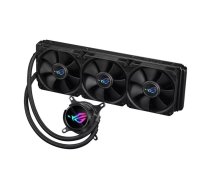 Ūdens dzesēšanas komplekts ASUS ROG Strix LC III 360 — 360 mm radiators, 3×120 mm ventilatori, LCD displejs, 40 cm caurules, vara bloks