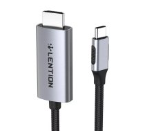 Lention USB-C un 4K60Hz HDMI kabelis, 3 m (pelēks)