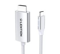 Lention USB-C un 4K60Hz HDMI kabelis, 3 m (sudraba krāsā)