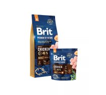 Brit Premium by Nature Adult M 15 kg Pieaudzis suns Ābols, Cālis, Kukurūza