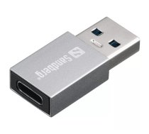 Sandberg 136-46 kabeļu spraudņu pāreja USB-A USB-C Alumīnijs