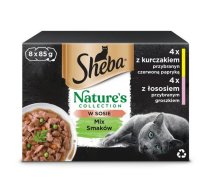 SHEBA Nature's Collection Mix - mitrā barība kaķiem - 8x85g