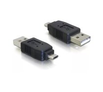 Adapteris USB micro-B male uz USB 2.0 A-male DeLOCK 65036 Melns